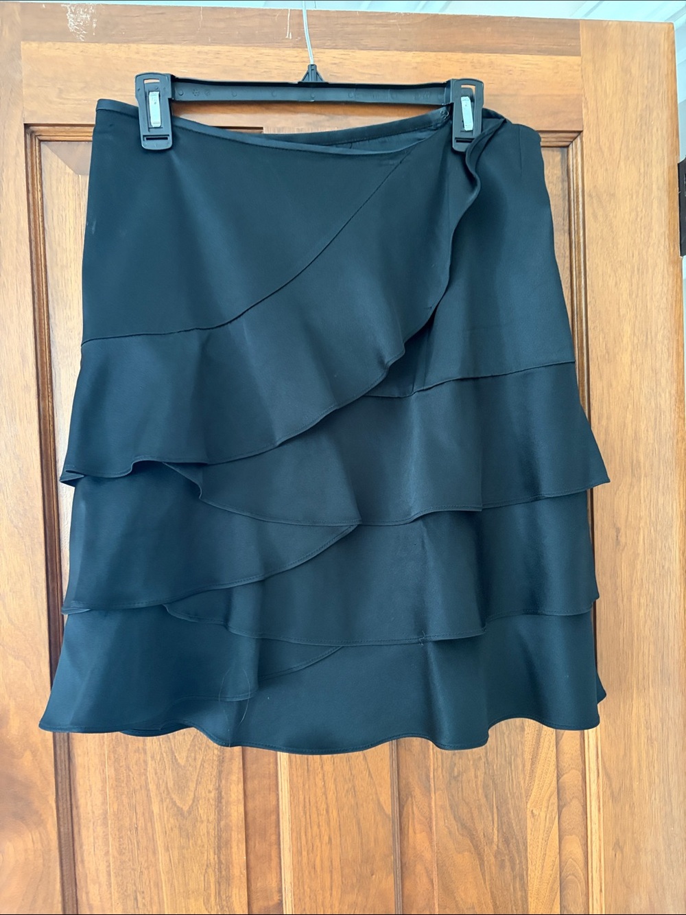 The Limited Black Tiered Ruffle A-Line Skirt